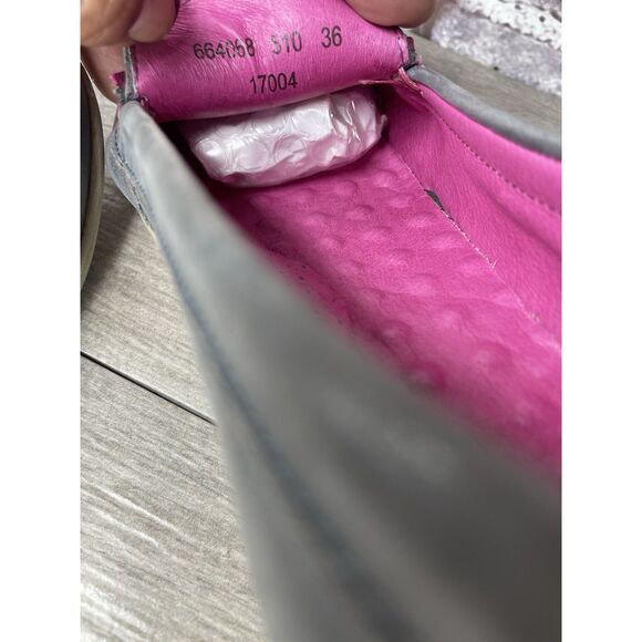 Josef Seibel Gray Leather Pink Stitching Penny Loafer Comfort Shoes Women 36EU/6 - Picture 8 of 16